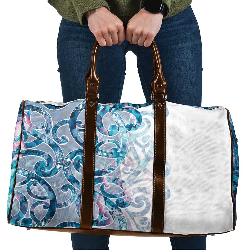Turquoise Paua Shell Maori Travel Bag Koru Kowhaiwhai - Polynesian Pride