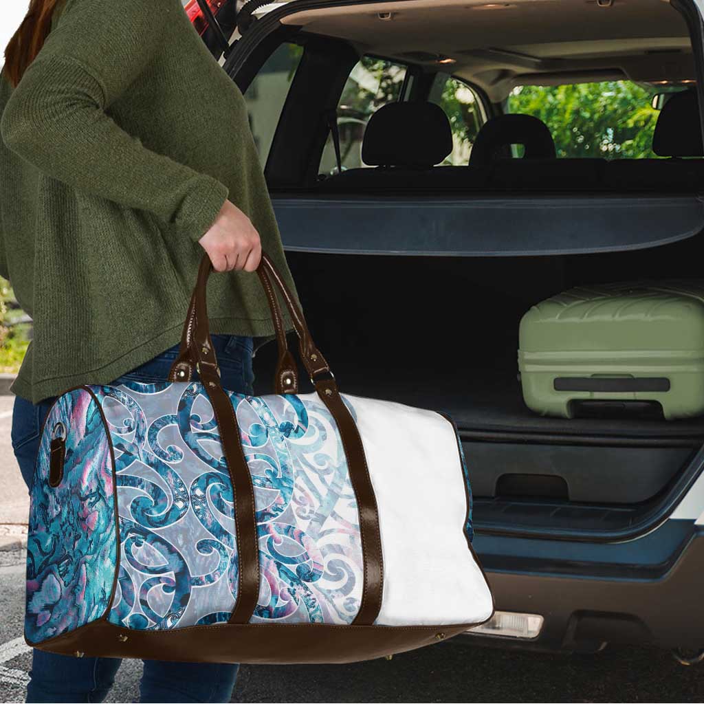 Turquoise Paua Shell Maori Travel Bag Koru Kowhaiwhai - Polynesian Pride