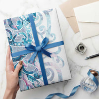 Turquoise Paua Shell Maori Wrapping Paper Koru Kowhaiwhai LT7 - Polynesian Pride