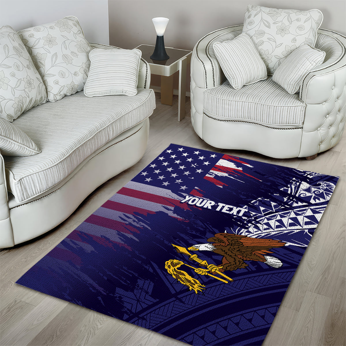 American Samoa Mix US Area Rug Flag Day Grunge Style