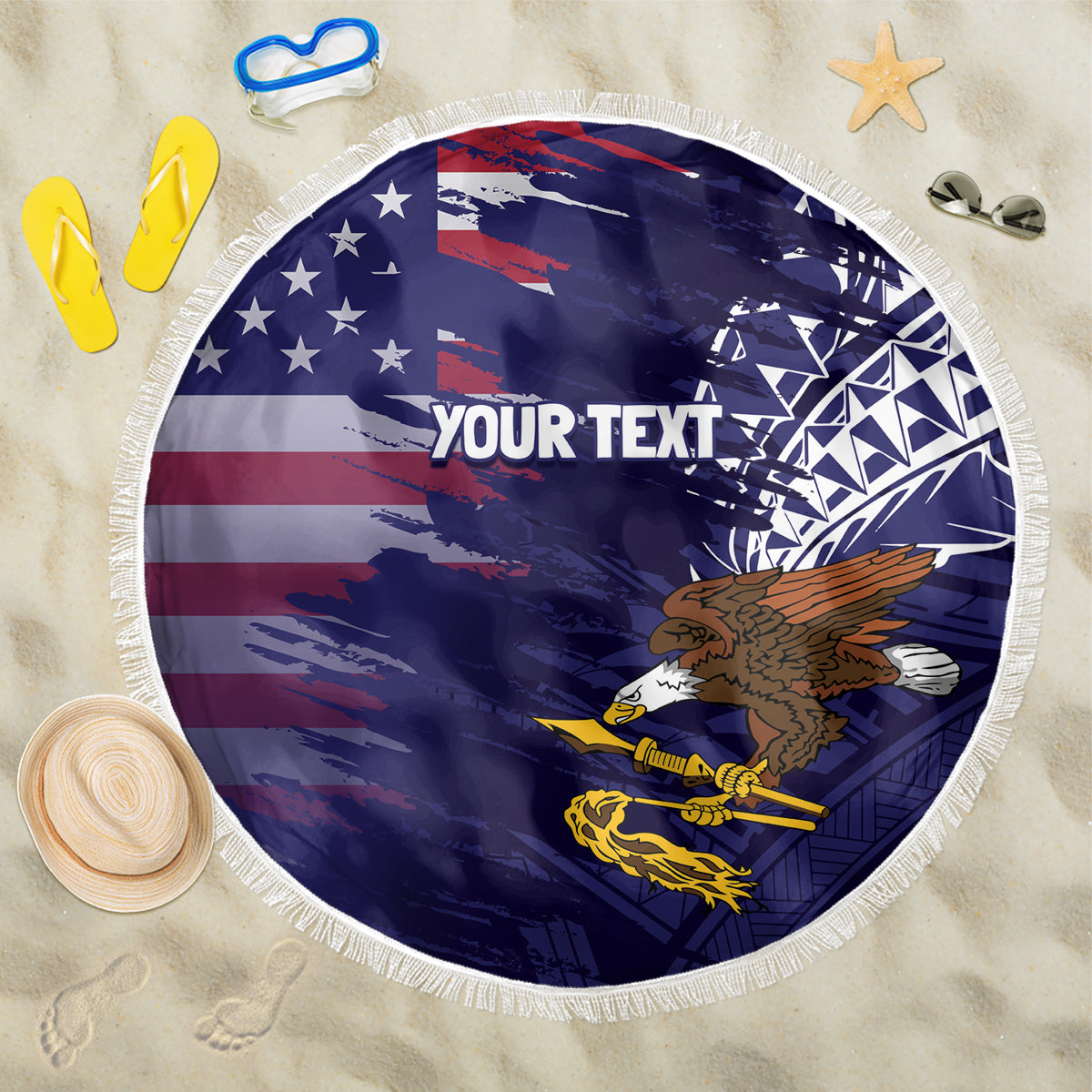 American Samoa Mix US Beach Blanket Flag Day Grunge Style