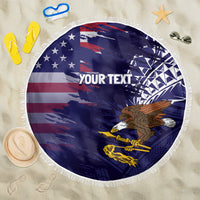 American Samoa Mix US Beach Blanket Flag Day Grunge Style LT7 One Size 150cm Blue - Polynesian Pride