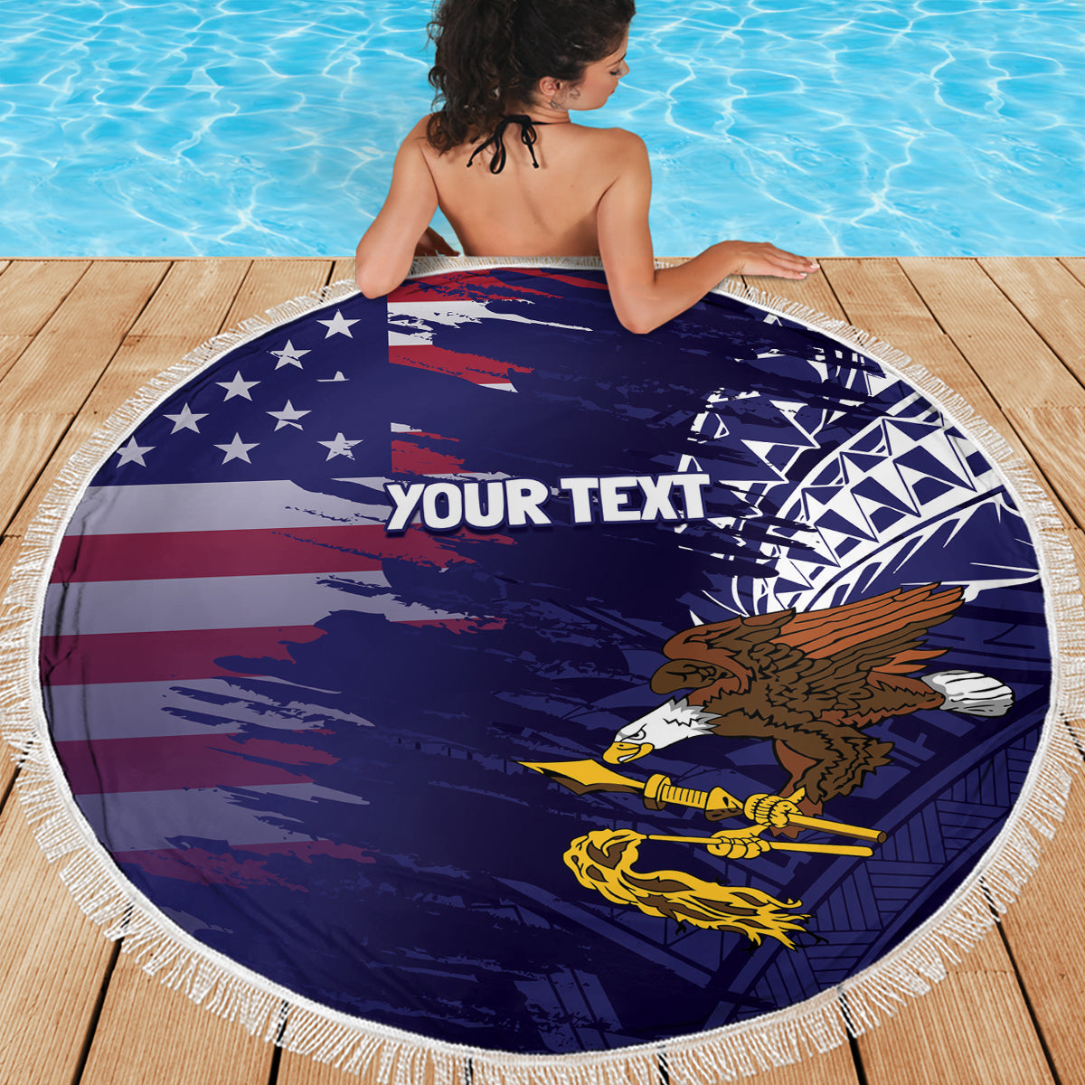American Samoa Mix US Beach Blanket Flag Day Grunge Style LT7 - Polynesian Pride