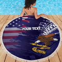 American Samoa Mix US Beach Blanket Flag Day Grunge Style LT7 - Polynesian Pride