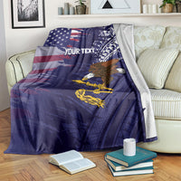 American Samoa Mix US Blanket Flag Day Grunge Style LT7 Blue - Polynesian Pride