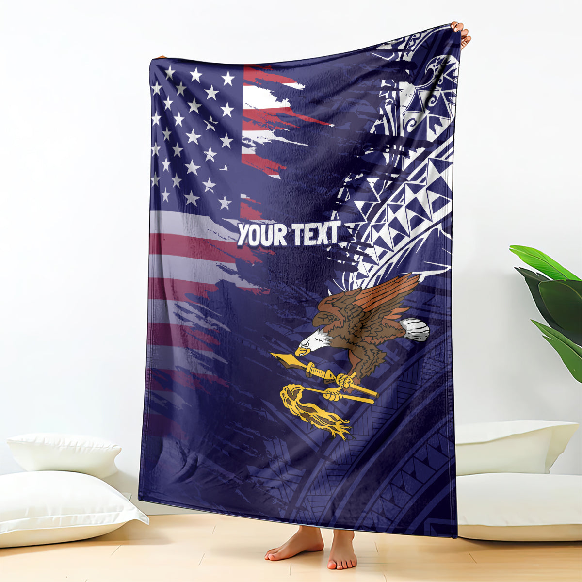 American Samoa Mix US Blanket Flag Day Grunge Style LT7 - Polynesian Pride