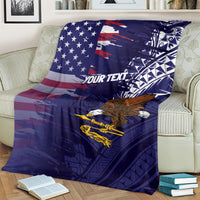 American Samoa Mix US Blanket Flag Day Grunge Style LT7 - Polynesian Pride