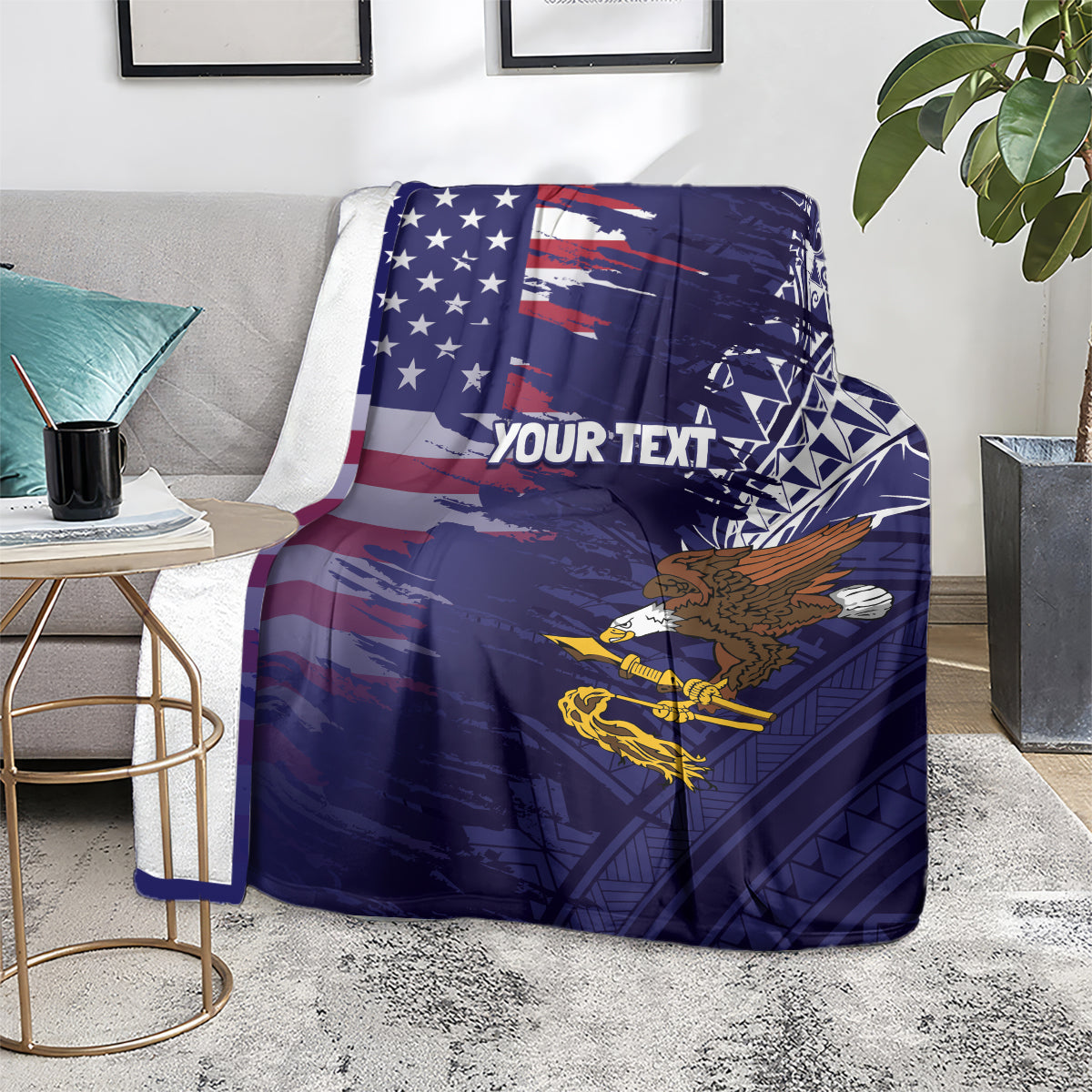 American Samoa Mix US Blanket Flag Day Grunge Style LT7 - Polynesian Pride