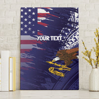 American Samoa Mix US Canvas Wall Art Flag Day Grunge Style LT7 Without Frame Blue - Polynesian Pride