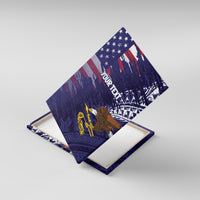 American Samoa Mix US Canvas Wall Art Flag Day Grunge Style LT7 With Frame Blue - Polynesian Pride
