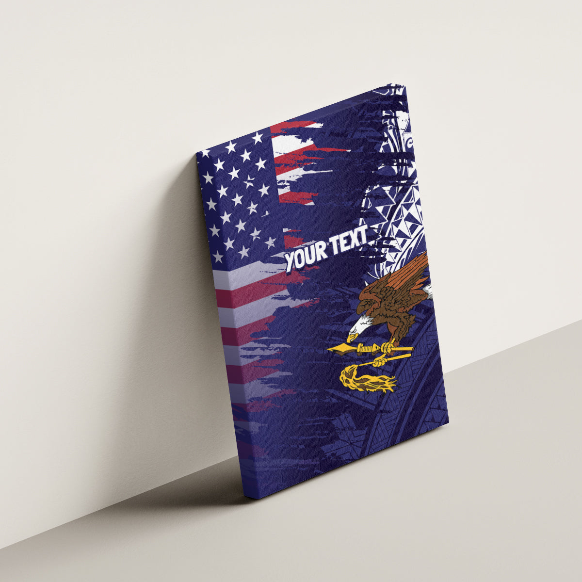 American Samoa Mix US Canvas Wall Art Flag Day Grunge Style LT7 - Polynesian Pride