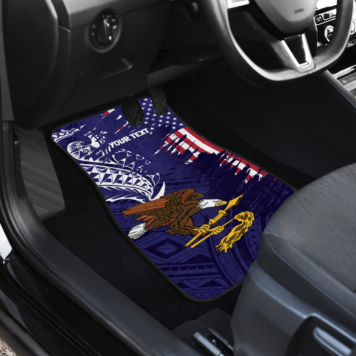 American Samoa Mix US Car Mats Flag Day Grunge Style LT7 - Polynesian Pride