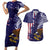 American Samoa Mix US Couples Matching Short Sleeve Bodycon Dress and Hawaiian Shirt Flag Day Grunge Style LT7 Blue - Polynesian Pride