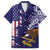 American Samoa Mix US Family Matching Long Sleeve Bodycon Dress and Hawaiian Shirt Flag Day Grunge Style LT7 Dad's Shirt - Short Sleeve Blue - Polynesian Pride