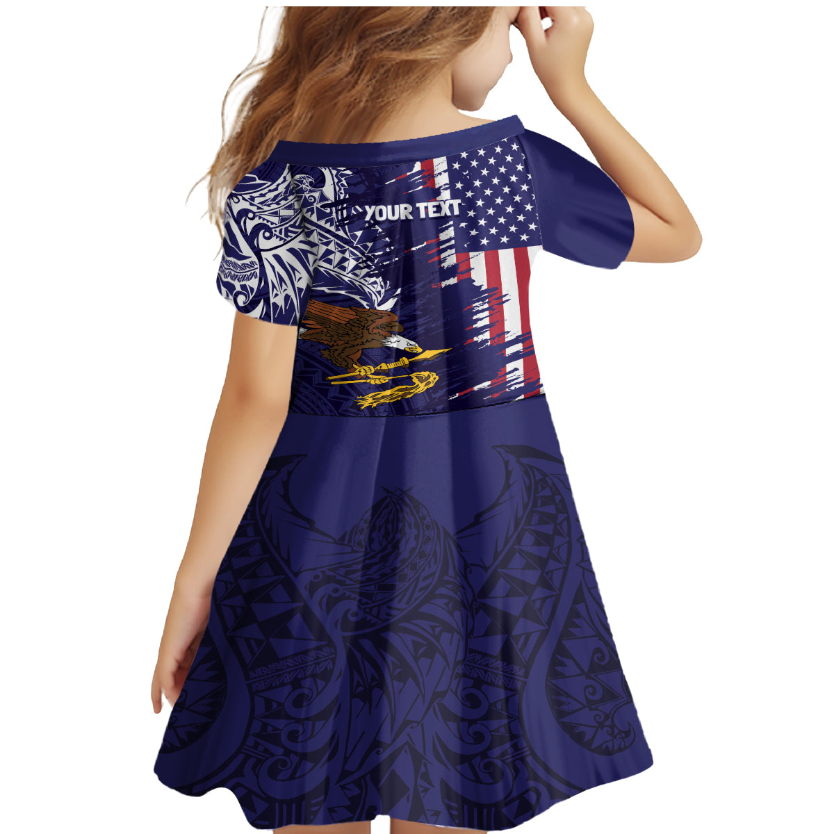 American Samoa Mix US Family Matching Mermaid Dress and Hawaiian Shirt Flag Day Grunge Style LT7 - Polynesian Pride