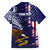 American Samoa Mix US Family Matching Off The Shoulder Long Sleeve Dress and Hawaiian Shirt Flag Day Grunge Style LT7 - Polynesian Pride