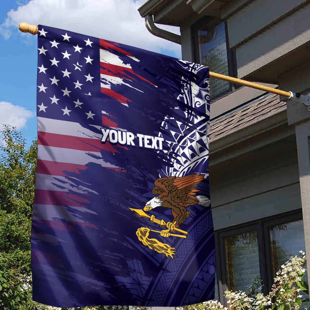 American Samoa Mix US Garden Flag Flag Day Grunge Style LT7 - Polynesian Pride