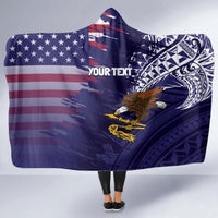 American Samoa Mix US Hooded Blanket Flag Day Grunge Style LT7 - Polynesian Pride