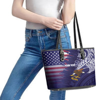 American Samoa Mix US Leather Tote Bag Flag Day Grunge Style LT7 - Polynesian Pride