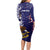 American Samoa Mix US Long Sleeve Bodycon Dress Flag Day Grunge Style LT7 - Polynesian Pride