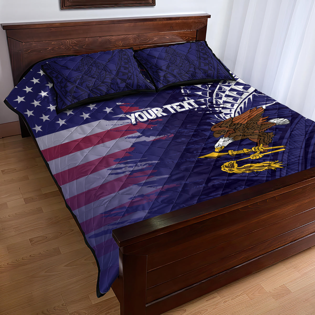 American Samoa Mix US Quilt Bed Set Flag Day Grunge Style LT7 - Polynesian Pride
