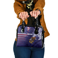 American Samoa Mix US Shoulder Handbag Flag Day Grunge Style LT7 One Size Blue - Polynesian Pride