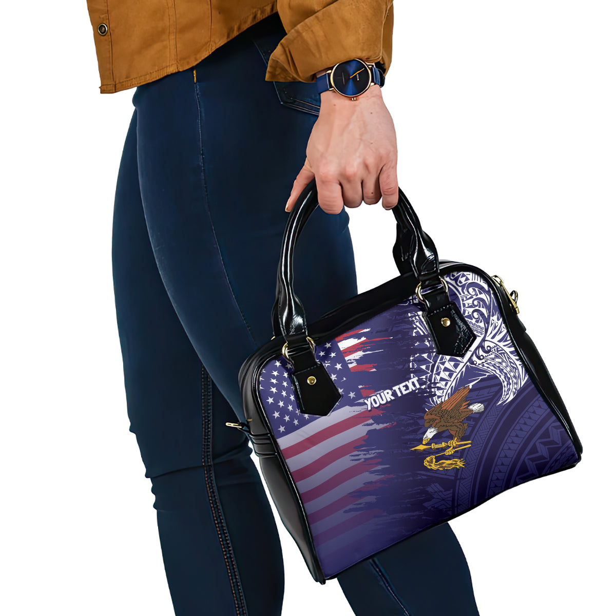 American Samoa Mix US Shoulder Handbag Flag Day Grunge Style LT7 - Polynesian Pride