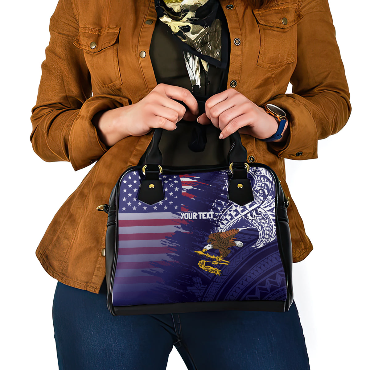 American Samoa Mix US Shoulder Handbag Flag Day Grunge Style LT7 - Polynesian Pride