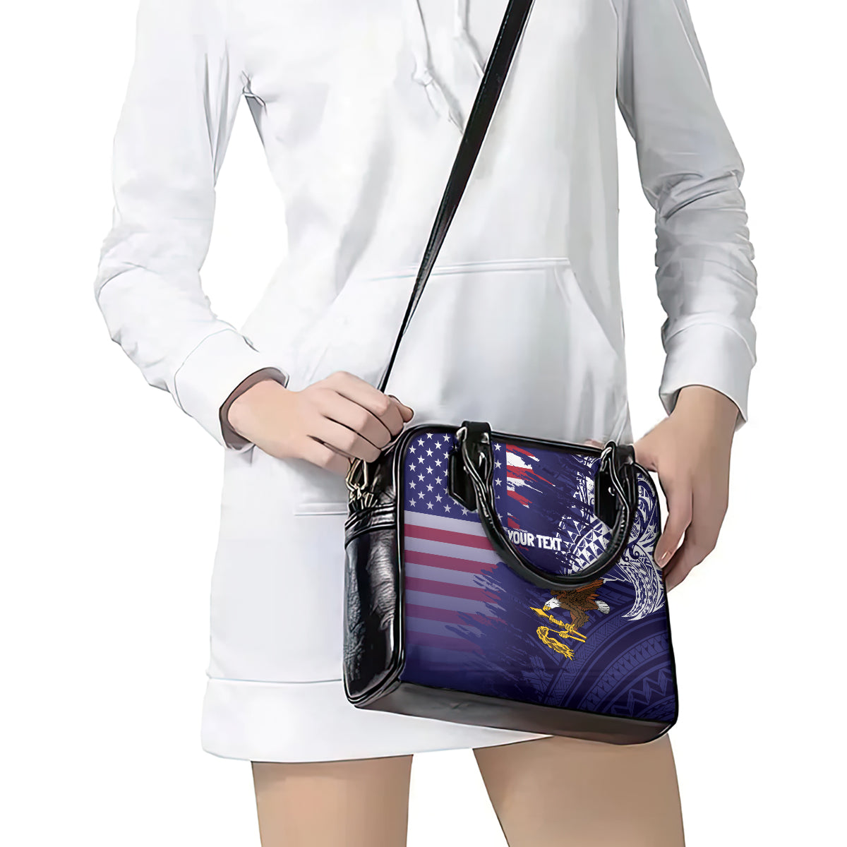 American Samoa Mix US Shoulder Handbag Flag Day Grunge Style LT7 - Polynesian Pride