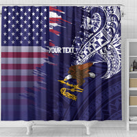 American Samoa Mix US Shower Curtain Flag Day Grunge Style