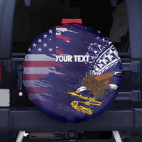 American Samoa Mix US Spare Tire Cover Flag Day Grunge Style LT7 - Polynesian Pride