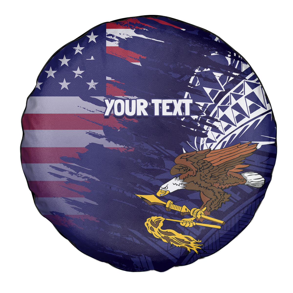 American Samoa Mix US Spare Tire Cover Flag Day Grunge Style LT7 - Polynesian Pride