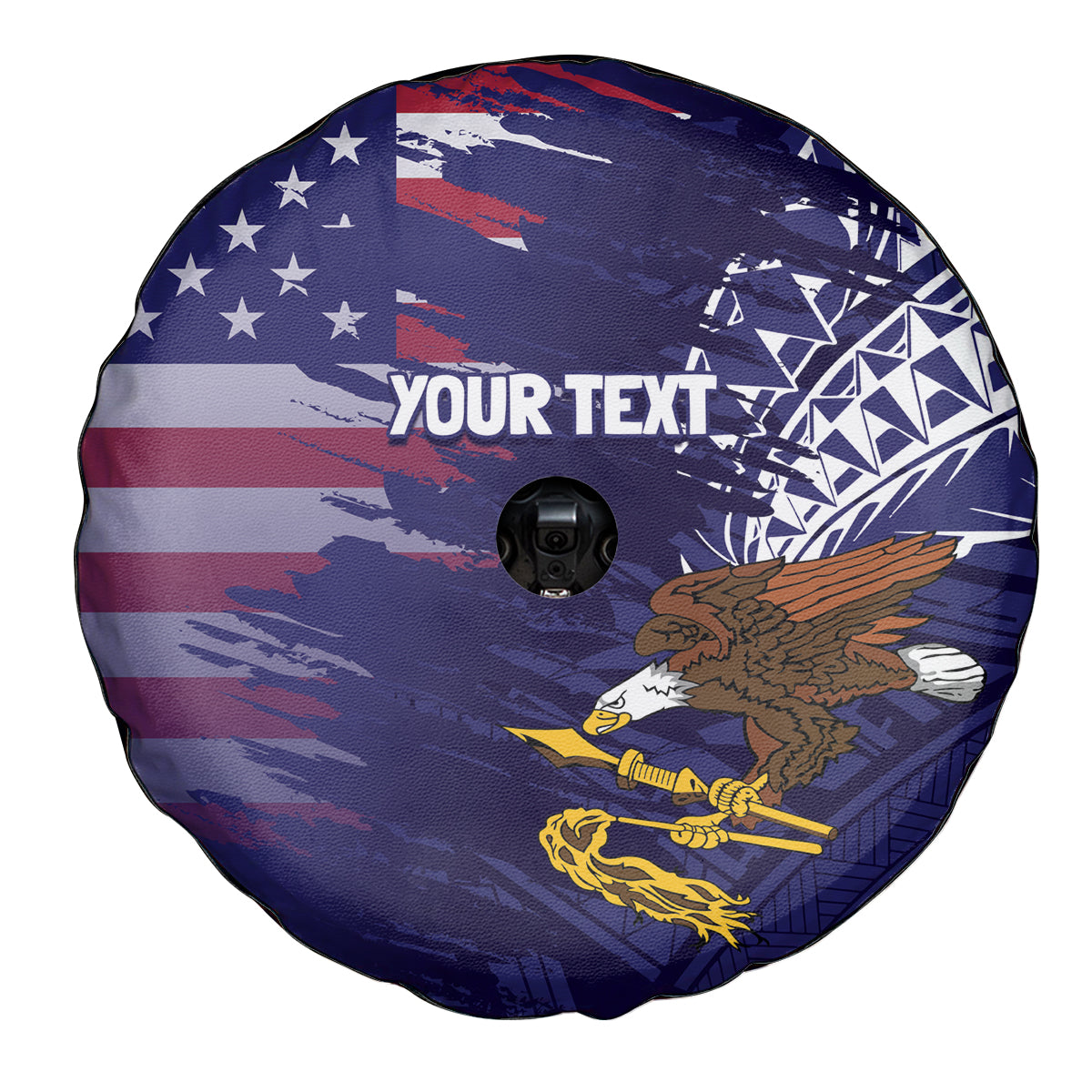 American Samoa Mix US Spare Tire Cover Flag Day Grunge Style LT7 - Polynesian Pride