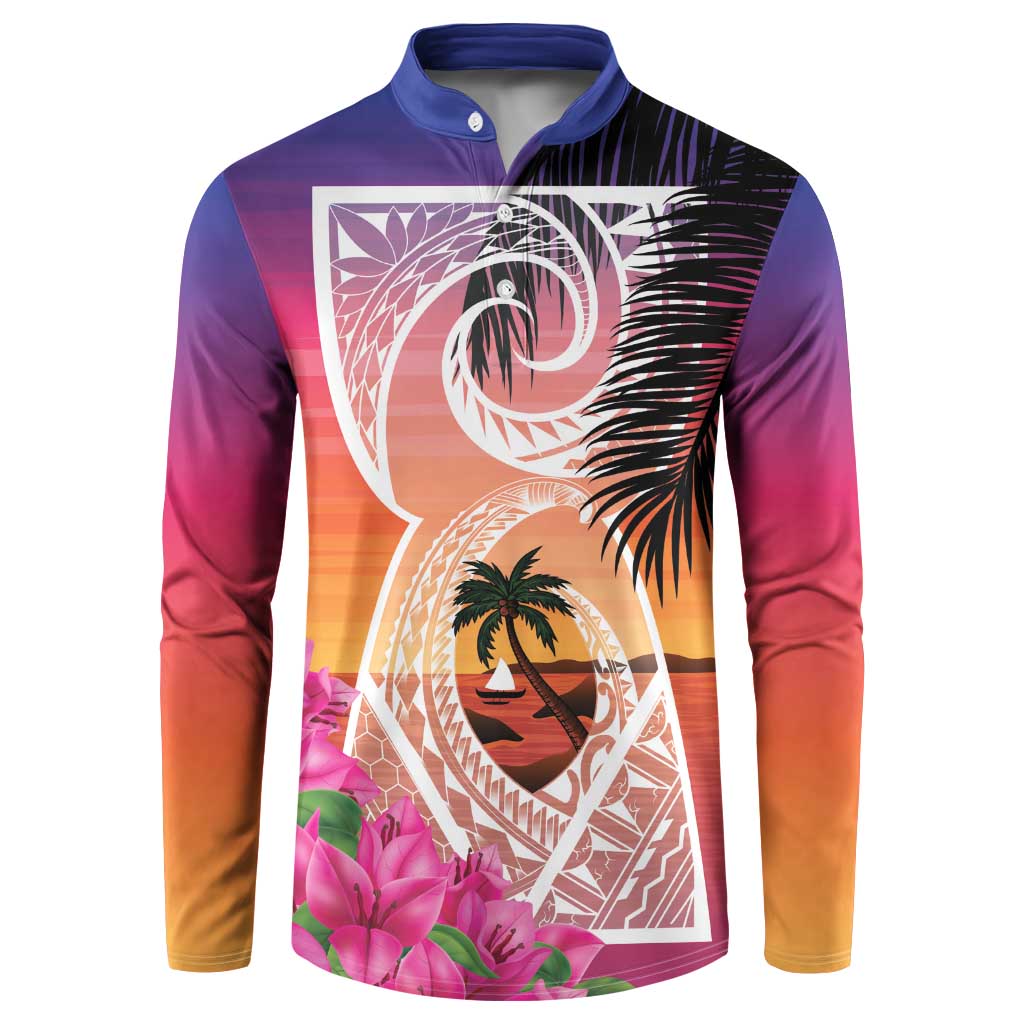 Guam Chamorro Button Sweatshirt Artsy Latte Stone