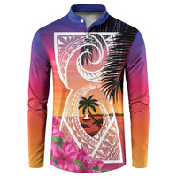 Guam Chamorro Button Sweatshirt Artsy Latte Stone