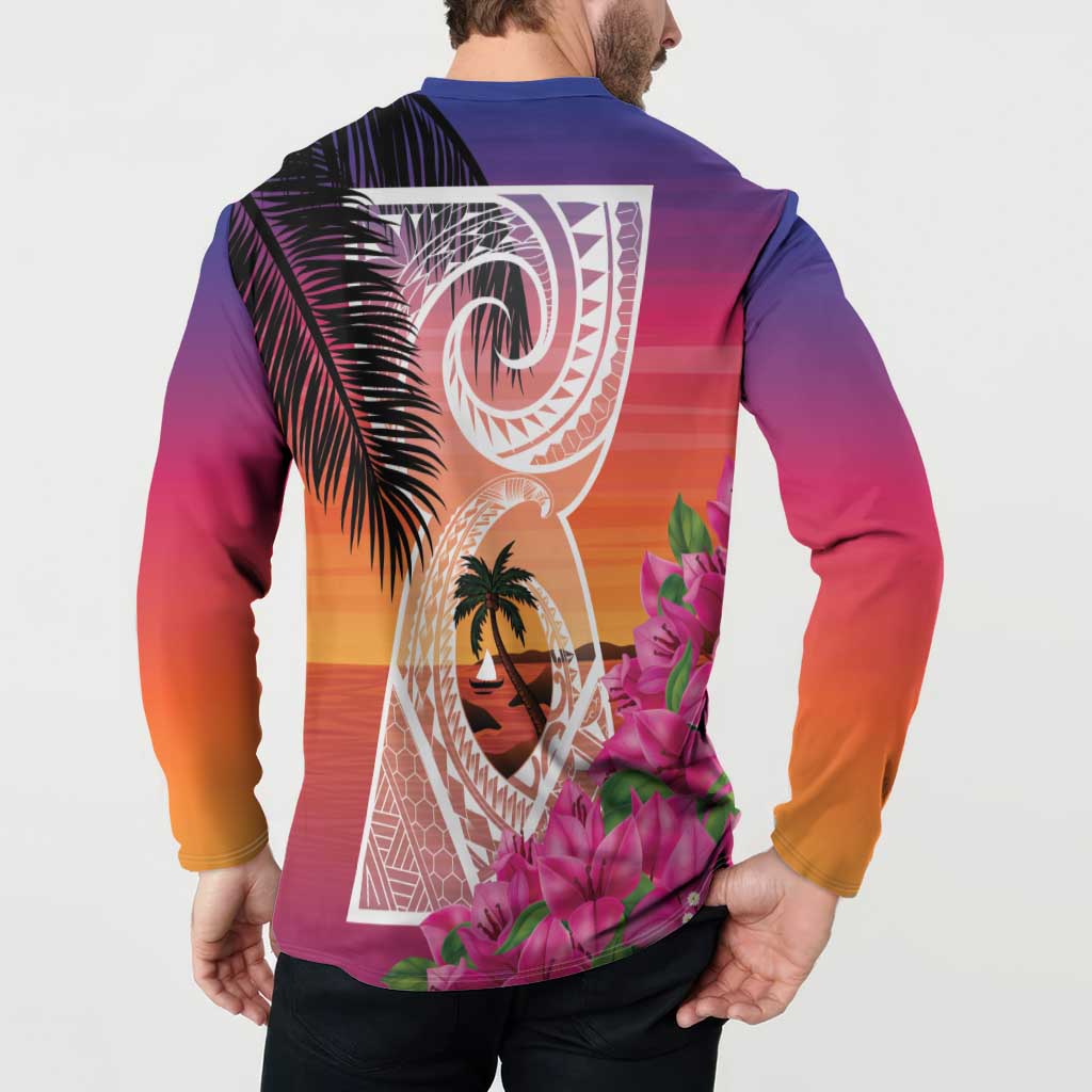 Guam Chamorro Button Sweatshirt Artsy Latte Stone