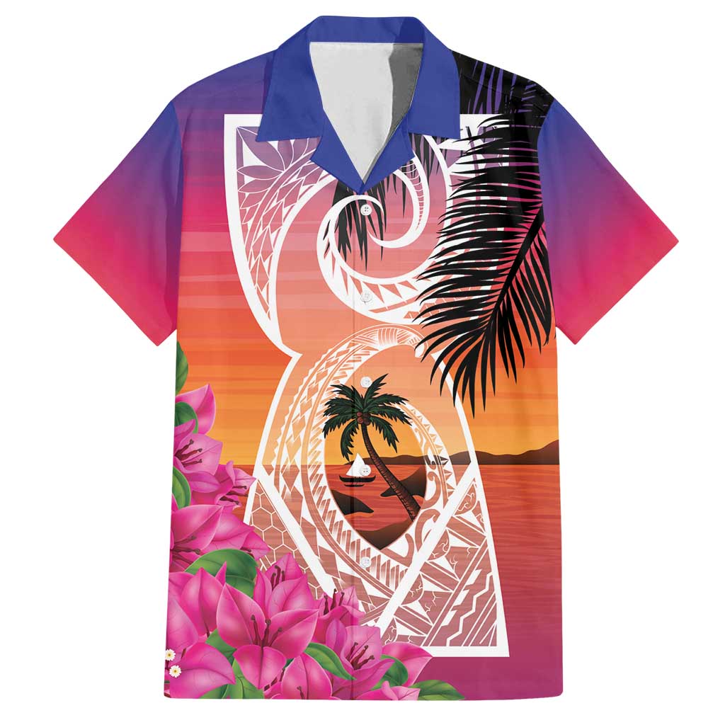 Guam Chamorro Family Matching Off Shoulder Short Dress and Hawaiian Shirt Artsy Latte Stone