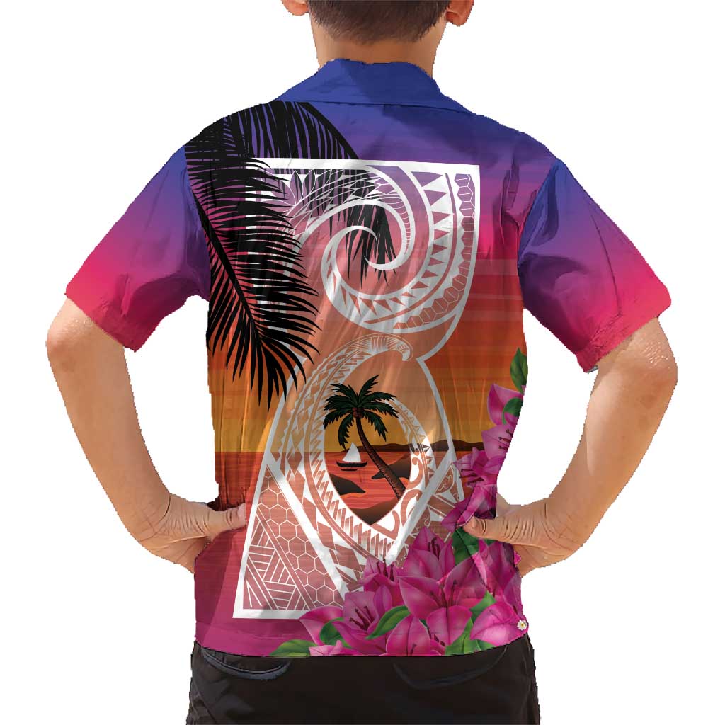 Guam Chamorro Kid Hawaiian Shirt Artsy Latte Stone