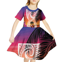 Guam Chamorro Kid Short Sleeve Dress Artsy Latte Stone