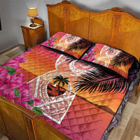 Guam Chamorro Quilt Bed Set Artsy Latte Stone