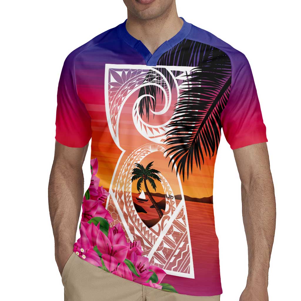 Guam Chamorro Rugby Jersey Artsy Latte Stone