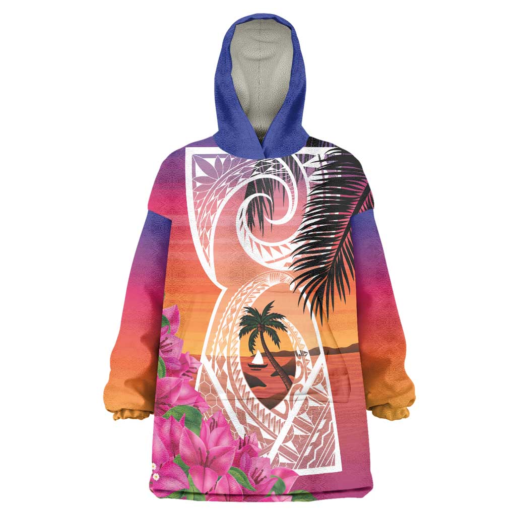 Guam Chamorro Wearable Blanket Hoodie Artsy Latte Stone