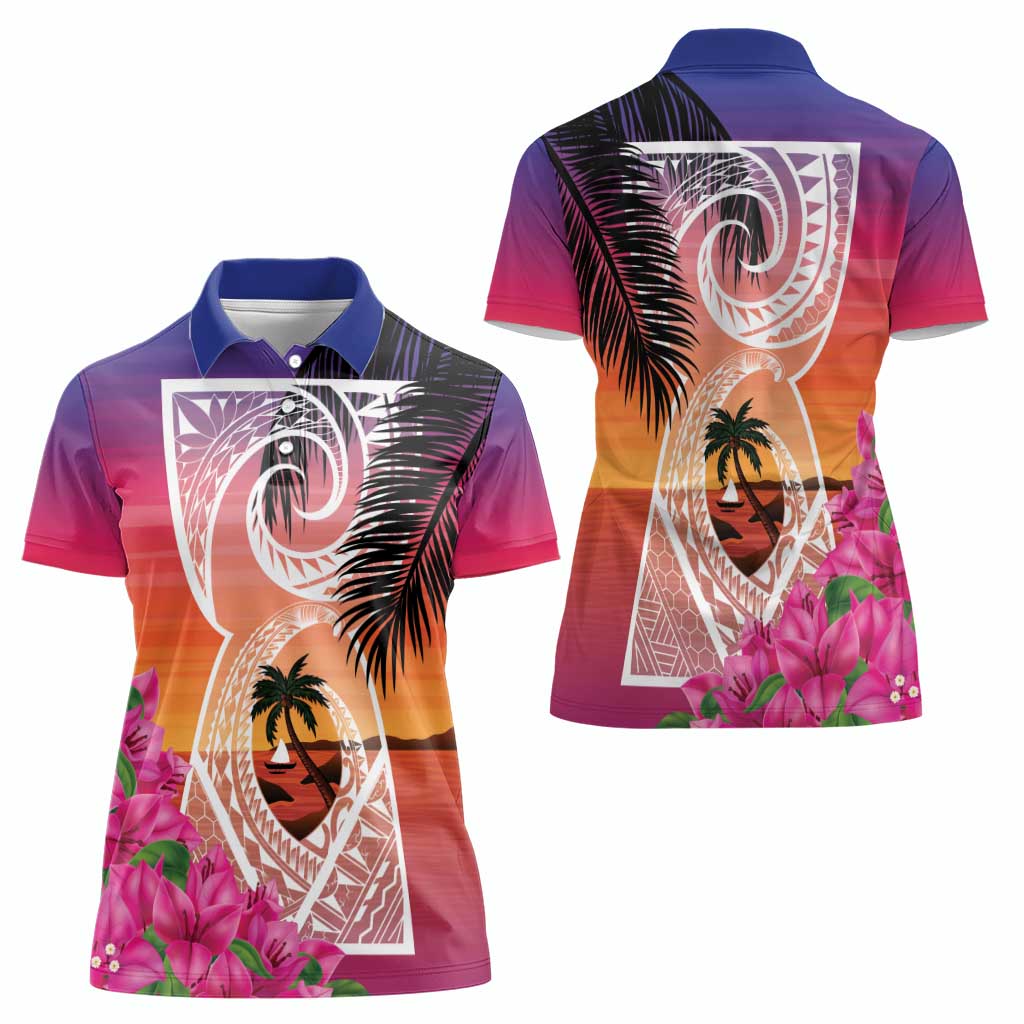 Guam Chamorro Women Polo Shirt Artsy Latte Stone