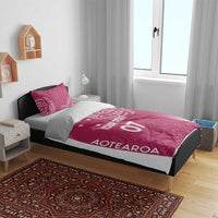 Personalised New Zealand Rugby Bedding Set Aotearoa Champions - Pink Version