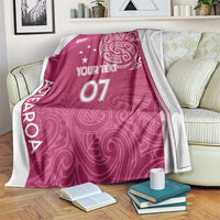 Personalised New Zealand Rugby Blanket Aotearoa Champions - Pink Version