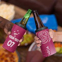 Personalised New Zealand Rugby 4 in 1 Can Cooler Tumbler Aotearoa Champions - Pink Version