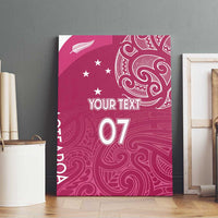 Personalised New Zealand Rugby Canvas Wall Art Aotearoa Champions - Pink Version
