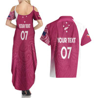 Personalised New Zealand Rugby Couples Matching Summer Maxi Dress and Hawaiian Shirt Aotearoa Champions - Pink Version