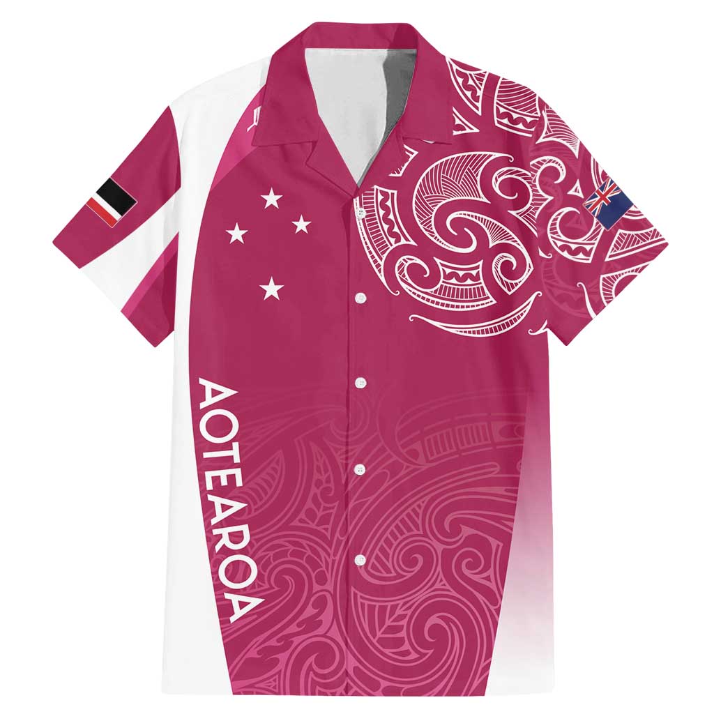 Personalised New Zealand Rugby Family Matching Mermaid Dress and Hawaiian Shirt Aotearoa Champions - Pink Version