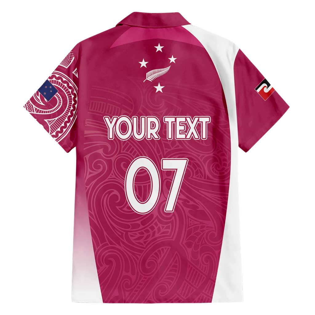 Personalised New Zealand Rugby Hawaiian Shirt Aotearoa Champions - Pink Version